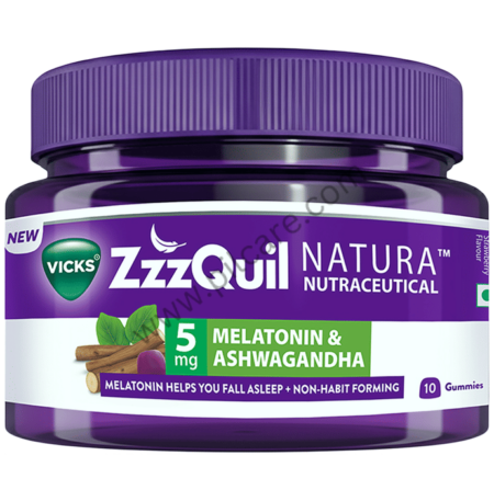 Vicks ZzzQuil Natura Melatonin & Ashwagandha Gummies Natural Strawberry