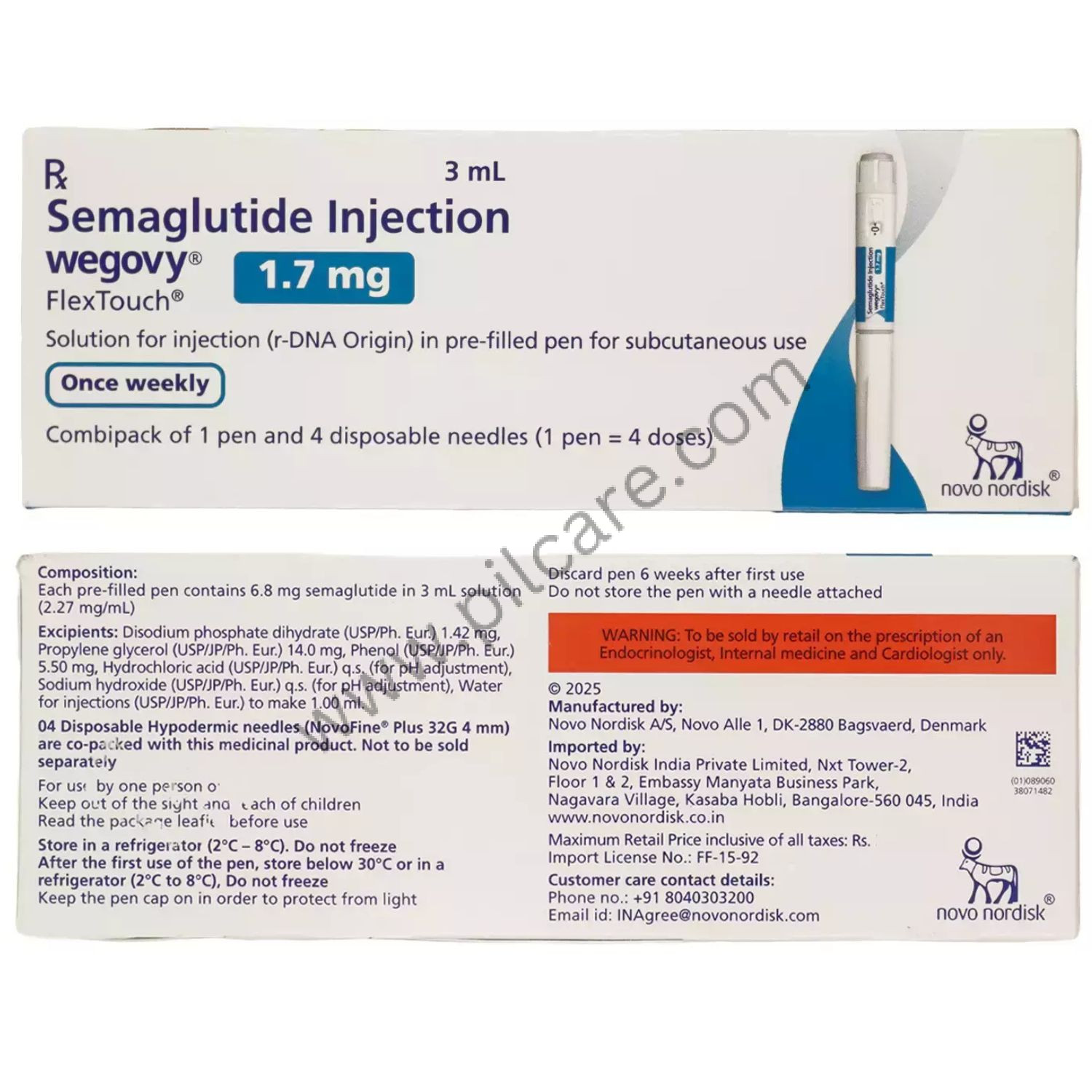 Wegovy 1.7mg FlexTouch solution for injection in pre-filled pen - N Chimanlal Enterprises Wegovy 1.7mg FlexTouch solution for injection in pre-filled pen - N Chimanlal Enterprises