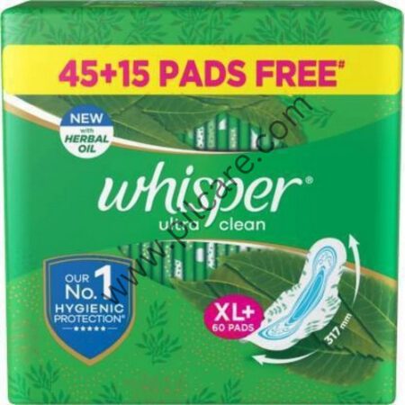 Whisper Ultra Clean with Herbal Oil Sanitary Pads XL+