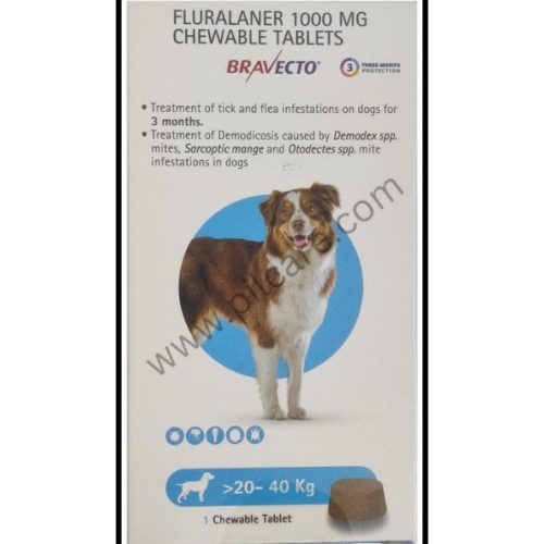 Bravecto 1000mg Pet Chewable Tick and Flea Control Tablet (For > 20-40 Kg)