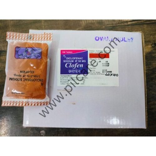 Bulk Clofen Diclofenac Sodium Tablets 50mg (Oval/Violet)