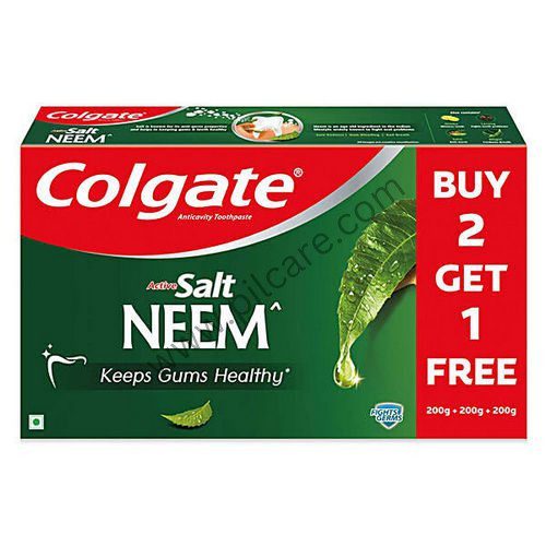 Colgate Active Salt Neem Anticavity Toothpaste (200gm Each) Buy 2 Get 1 Free