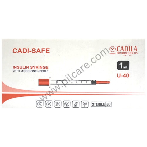 Cadi-Safe U 40 1ml Insulin Syringe with Micro-Fine Needle 31G Sterile