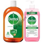 Dettol Combo Pack of Antiseptic Liquid 250ml & Clinical Strength Antiseptic Hand Rub Sanitizer 500ml