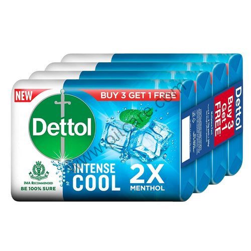 Dettol Intense Cool Bathing Soap Bar 75gm (Buy 3 Get 1 Free)