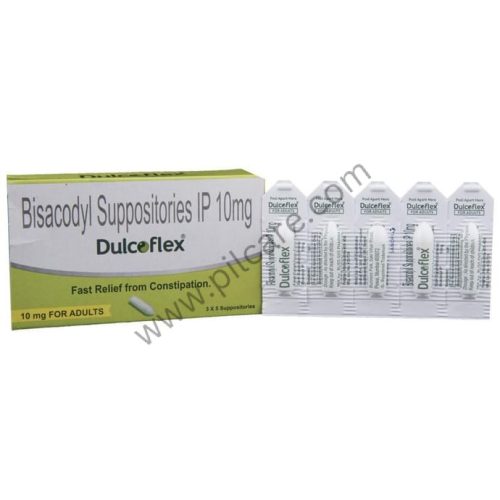 Dulcoflex Bisacodyl Suppositories IP 10mg for Adults | Provides Fast Relief from Constipation