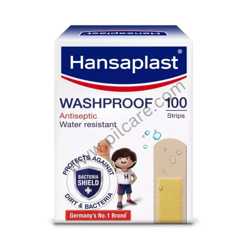Hansaplast Washproof Antiseptic Water Resistant Band Aid, First Aid 100 Strips