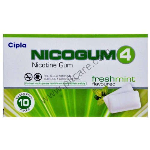 tobacco flavoured chewing gum Nicogum 4 Nicotine Gum Chewing Gums Fresh Mint Sugar Free