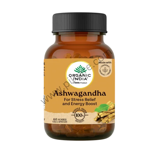 Organic India Ashwagandha Ayurvedic Veg Capsule | Relieves Stress & Builds Vitality