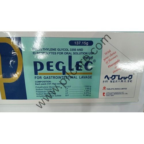 Peglec Powder with Polyethylene Glycol & Electrolytes for Gastrointestinal Lavage