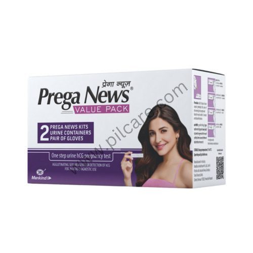 Prega News Value Pack of 2 Pair of Gloves, 2 Urine Container & 2 Prega News Kit