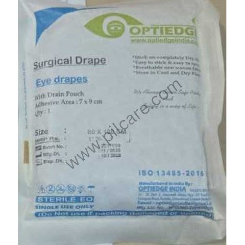 Surgical Eye Drapes with Drain Pouch 80 X 100 CM
