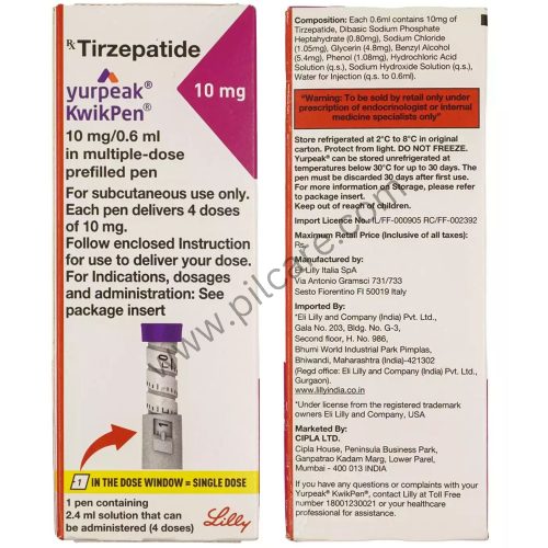Yurpeak Kwikpen 10mg Pre Filled Pen Of 2.4ml Solution For Injection