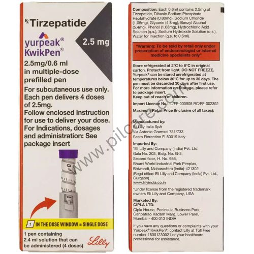 Yurpeak Kwikpen 2.5mg Pre Filled Pen Of 2.4ml Solution For Injection