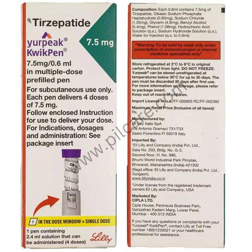 Yurpeak Kwikpen 7.5mg Pre Filled Pen Of 2.4ml Solution For Injection