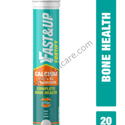 Fast&Up Fortify Calcium + D3 + K2 + Magensium Effervescent Tablet Orange